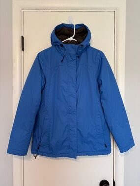 L.L. Bean #271136 Women's Winter Warmer Jacket Fleece-Lined Hooded Coat S Blue